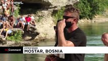 Extreme bridge diving goes ahead in Bosnia despite COVID-19 pandemic