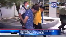 Cuatro sujetos que ingresaron a robar a un edificio en Guayaquil fueron capturados por la Policía Nacional