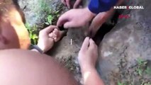 Yer altı mağarasında mahsur kalan çocuk böyle kurtarıldı