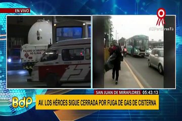 SJM: Av. Los Héroes cierra por fuga de gas cisterna