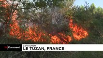 Fransa'da çıkan yangın 200 hektar ormanlık alanı küle çevirdi