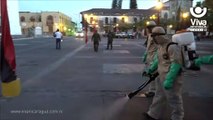 Ejército de Nicaragua garantiza desinfección de espacios públicos en León