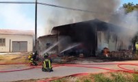Rieti - In fiamme capannone agricolo a Chiesa Nuova (28.07.20)
