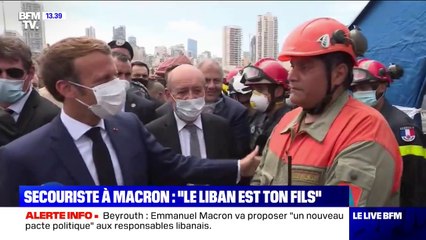 Présent à Beyrouth, Emmanuel Macron a été interpellé par un secouriste