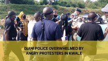 Diani Police overwhelmed by angry protestors in Kwale