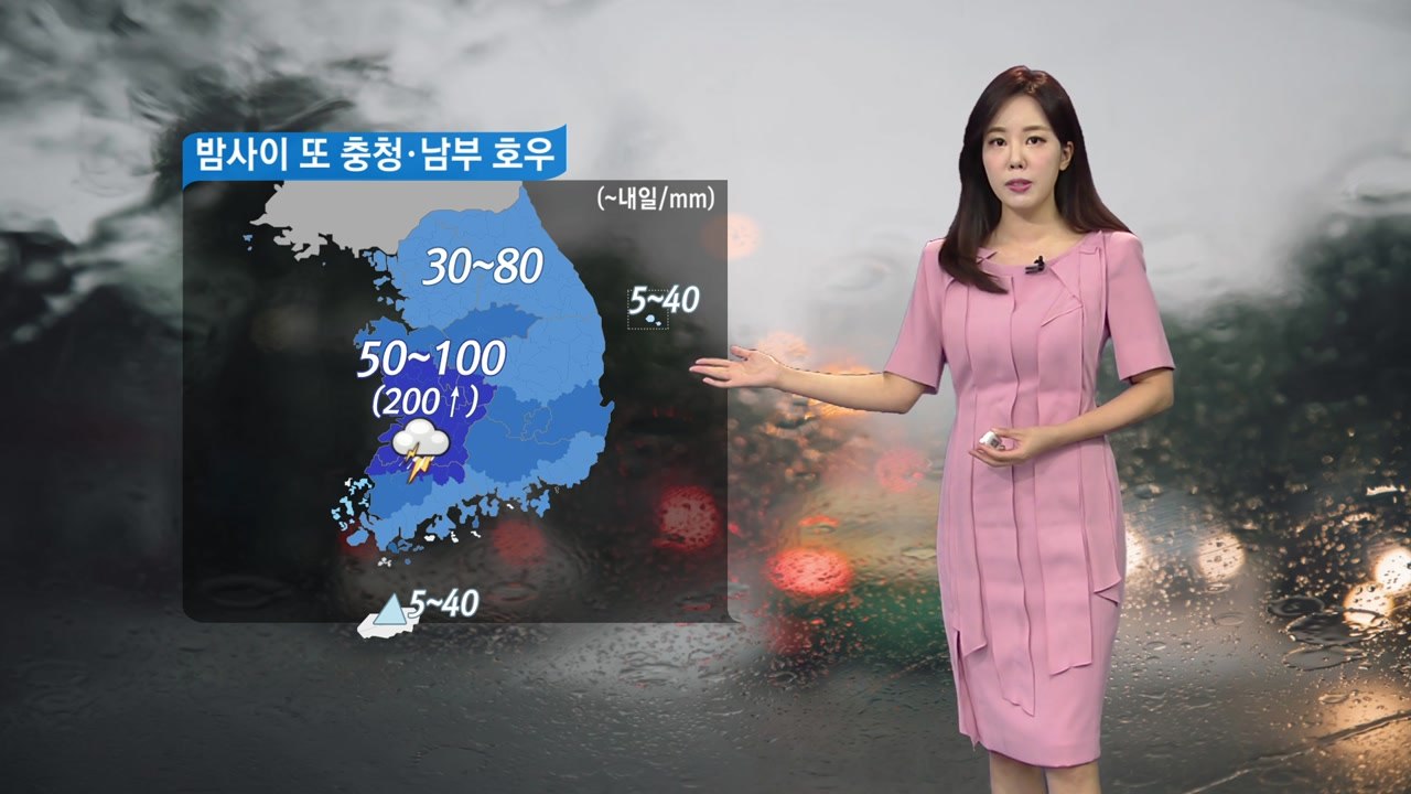 [날씨] 국지적으로 강한 비...밤사이 충청 남부·남부 내륙 폭우 / YTN