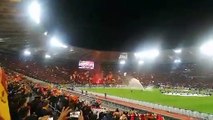 Roma-Barcellona, la splendida coreografia dei tifosi giallorossi