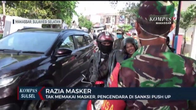 Tak Memakai Masker, Pengendera Di Sanksi Pushup
