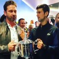 US Open - Novak Djokovic e Gerard Butler festeggiano insieme al grido di 