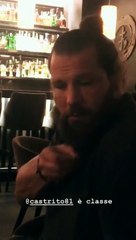 Belen a cena con Martin Castrogiovanni e Bebe Vio