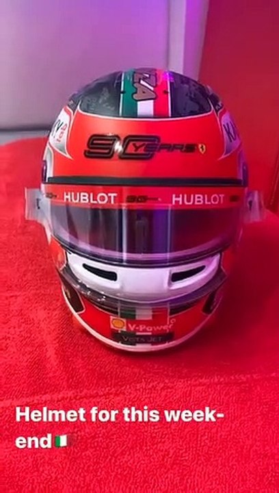 Leclerc omaggia Monza: il casco speciale per il Gp d'Italia