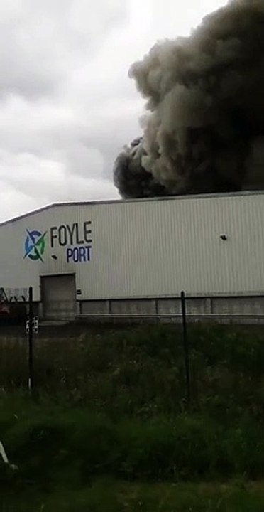 Fire at Foyle Port in Derry
