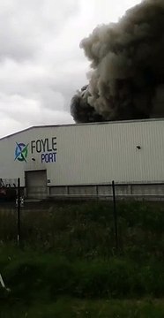 Fire at Foyle Port in Derry
