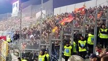 La Roma a Cagliari, urlo dei tifosi giallorossi