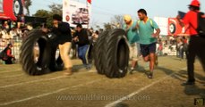 Racing with heavy truck tyres : Only in India!