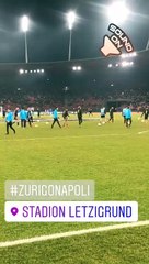 Zurigo-Napoli, il riscaldamento della gara di Europa League
