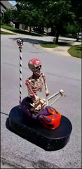 Speedy Skeleton Drives Bumper Car