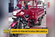 San Martín de Porres: cámara de seguridad registra robo de motocarga en la vía pública