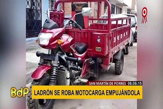 San Martín de Porres: cámara de seguridad registra robo de motocarga en la vía pública