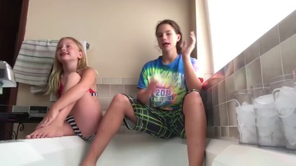Ice bath challenge with my sister