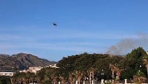 Reggio Calabria, elicottero della Forestale interviene per spegnere un incendio a nord della cittÃ 
