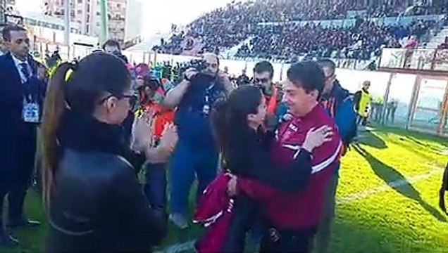 Reggina-Casertana, prima dell'incontro l'omaggio del presidente Gallo alla famiglia di Nino Candido
