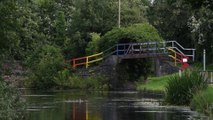 Canal bridge in Preston painted in honour of NHS