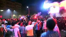 Trabzonspor taraftarı 10 yıl sonra gelen kupayı kutladı