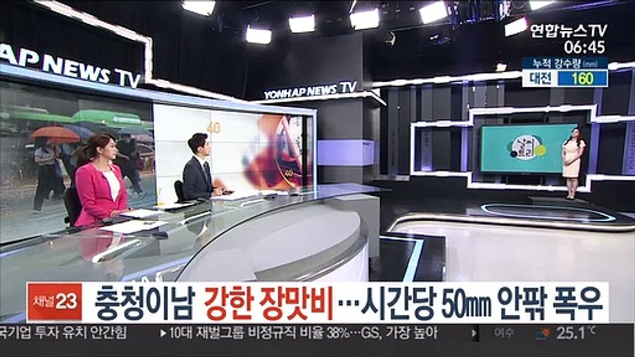 [날씨트리] 충청이남 강한 장맛비…시간당 50㎜ 안팎 폭우