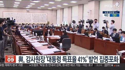 與, 감사원장 '대통령 득표율 41%' 발언 집중포화