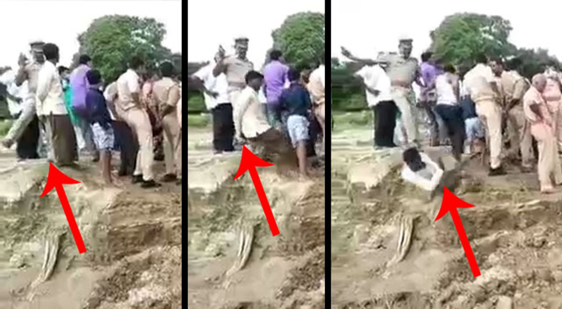 ⁣VIDEO: गंगा घाट पर भीड़ देख बौखलाए विंध्याचल कोतवाल, युवक को लात मारकर गंगा में गिराया