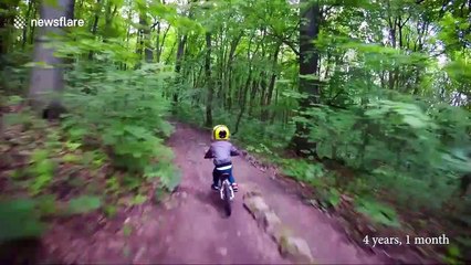 Journey of life: Dad films son's biking progress over three-year period