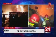 Centro de Lima: Tras ardua labor controlan incendio en el Jirón Callao