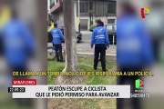 Miraflores: denuncian a peaton que escupió a ciclistas en presencia de serenos