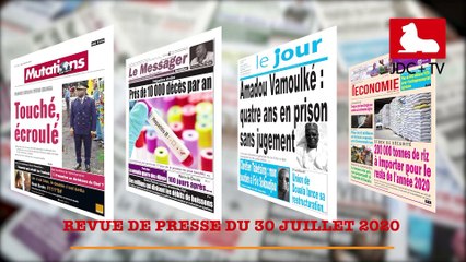 REVUE DE PRESSE CAMEROUNAISE DU 30 JUILLET 2020