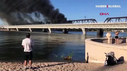 ABD'de raydan çıkan yük treni alev aldı