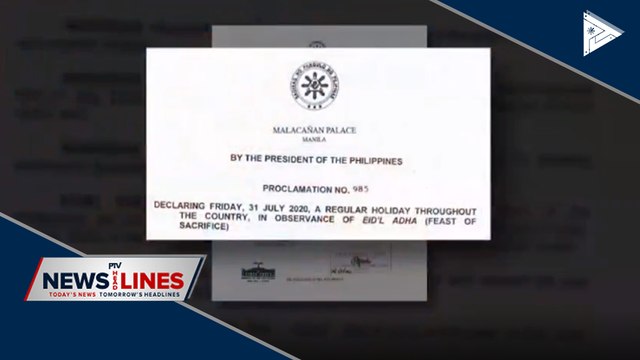 PRRD declares July 31 as regular holiday for Eid'l Adha