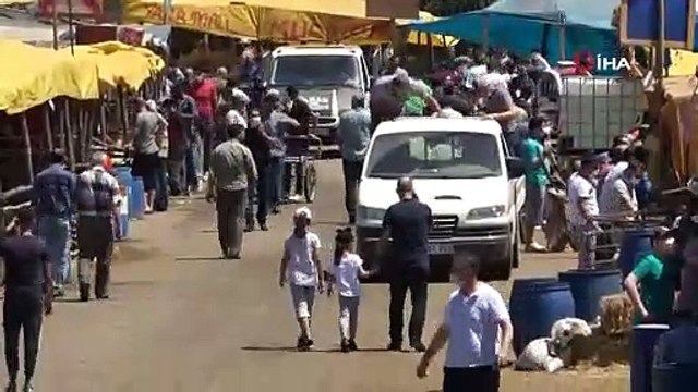 Arife günü kurban pazarlarında hareketlilik yaşanıyor