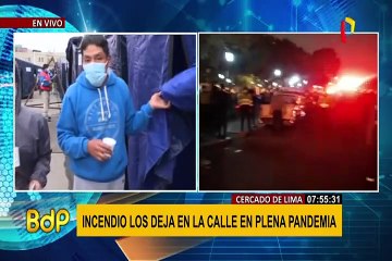 Download Video: Damnificados de incendio en 'El Chaparral' denuncian que podrían ser retirados de carpas en Cercado de Lima