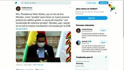 Bolivia: Gob. de facto acusa penalmente a Evo y dirigentes