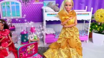 Barbie Dolls Packing Clothes in Travel Suitcase