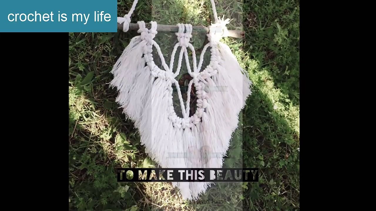 DIY EASY MINI MACRAME HANGING--BASIC KNOTS TUTORIAL