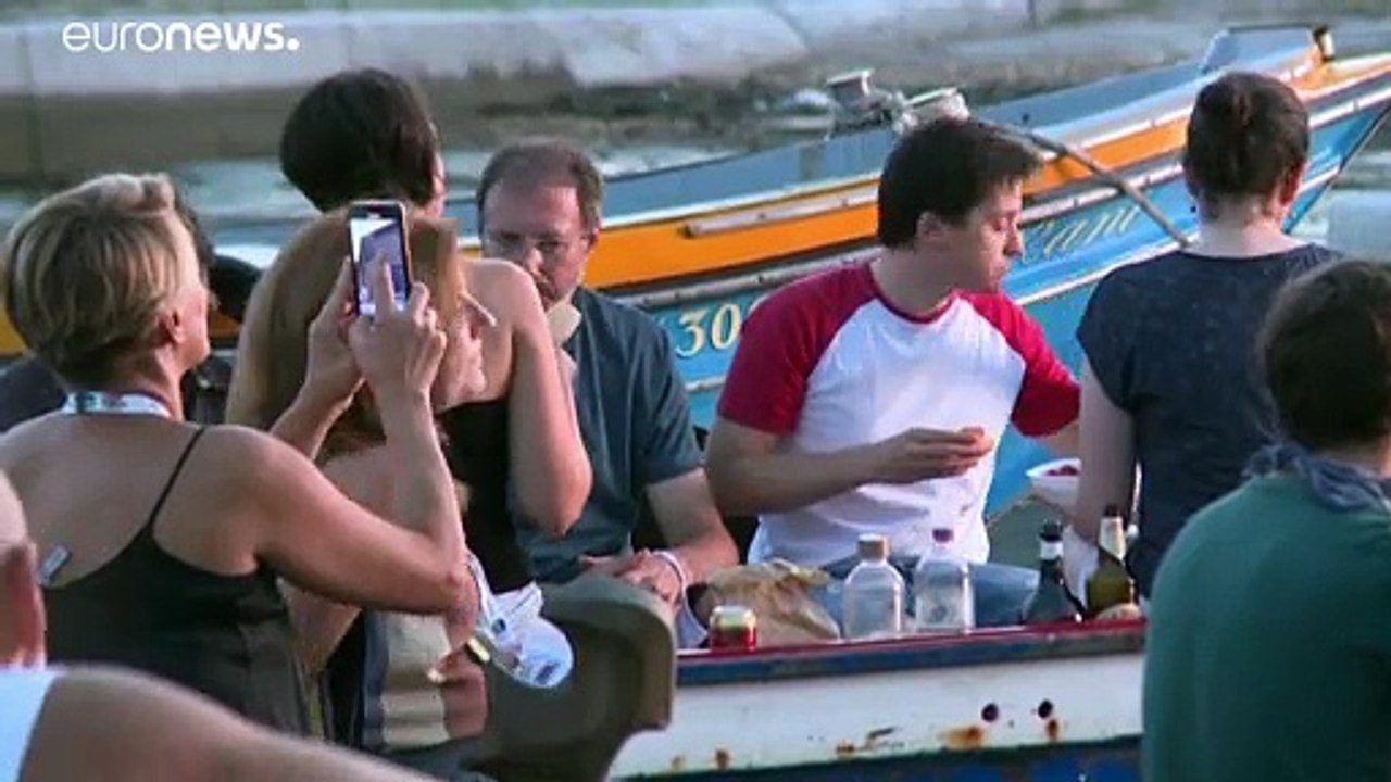 Cine y góndolas en Venecia
