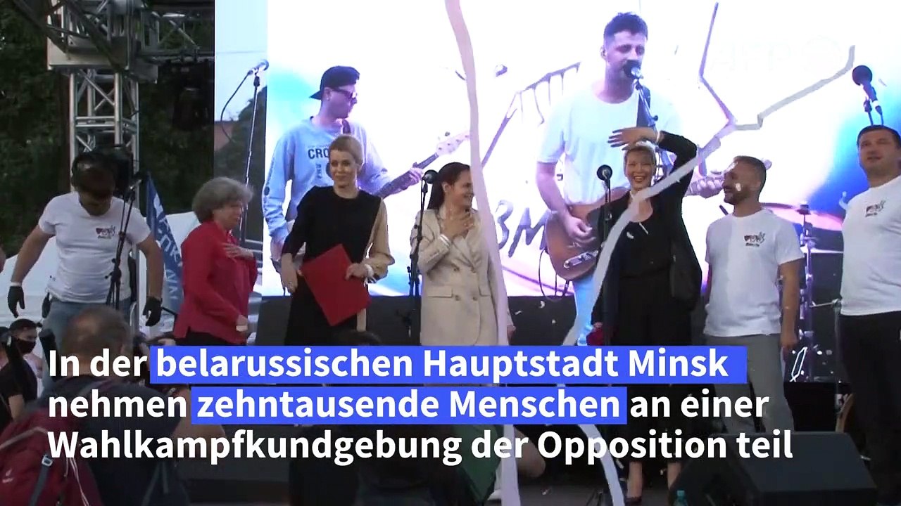Zehntausende Menschen bei Oppositions-Kundgebung in Belarus