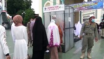 Seperti ini Penerapan Protokol Kesehatan Saat Shalat Idul Adha di Masjid Raya Al-Mashun Medan