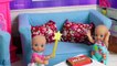 Barbie Girl Babysitter for Twin Dolls in Bunk Bedroom!