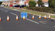 Police in Mowbray Road in Hartlepool on Friday July 31 following a collision