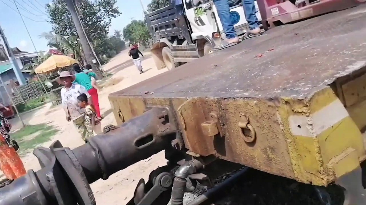 Pickup truck smashed after trying to beat train
