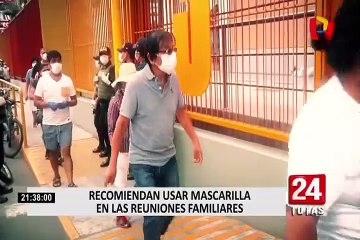Recomiendan usar mascarilla en las reuniones familiares para evitar el Covid-19, según experto