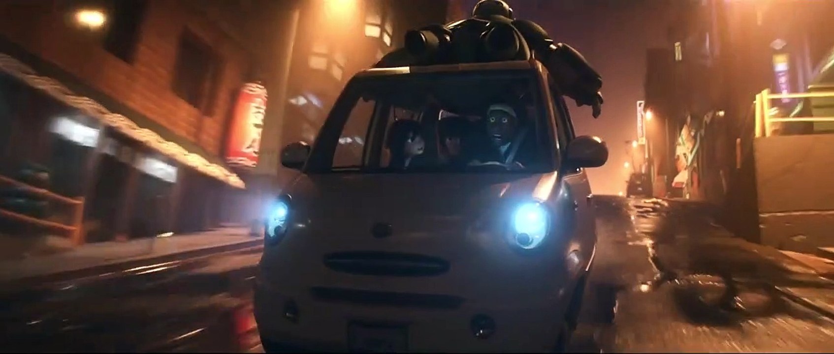 Big-Hero-6-(2014) car casing  scene